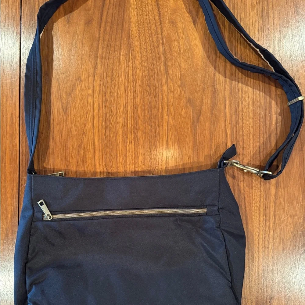 Black Crossbody Bag with Multiple Zippers - Picture 3 of 6